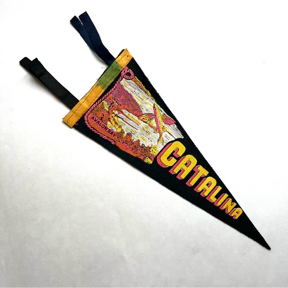 Vintage CATALINA Avalon Bay felt banner Pennant - Picture 1 of 6